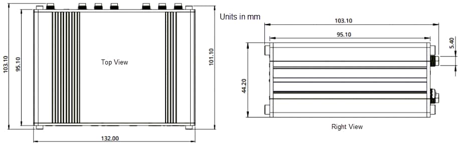 Mechanical Drawing - Teltonika RUTM50 Cellular 5G Routers